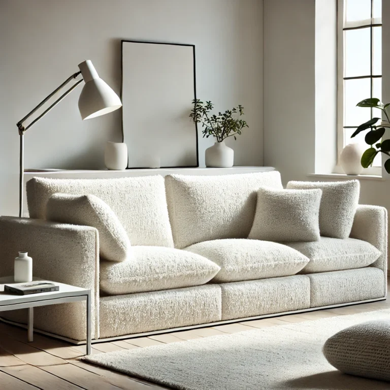 canapé bouclette blanc
